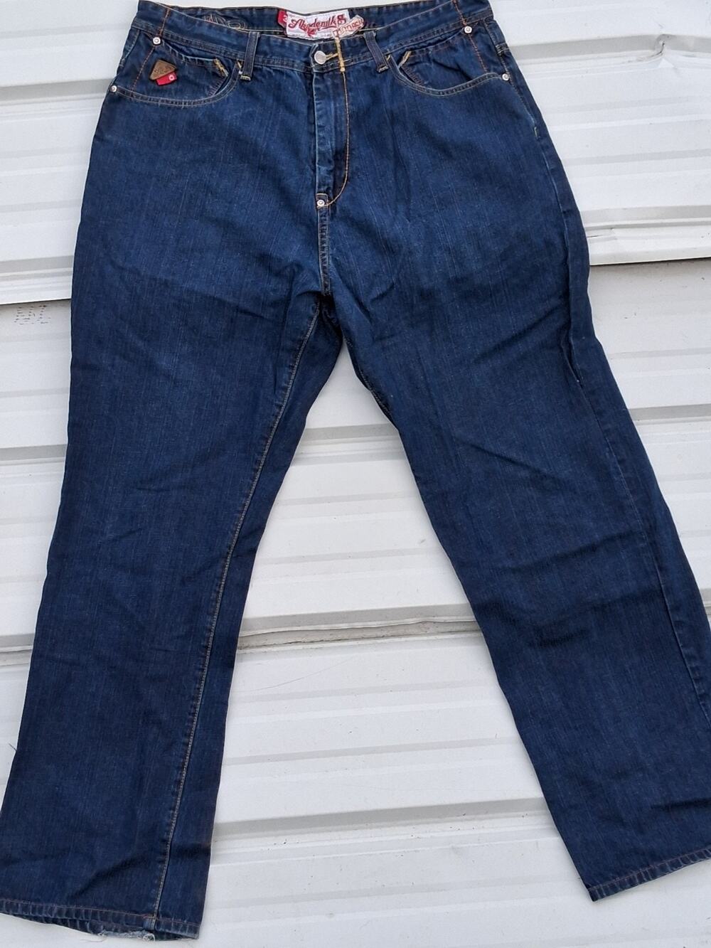 RARE Y2K 90s Men's Akademics Hip Hop, Skater, Baggy Embroidered Jeans 36 X 32